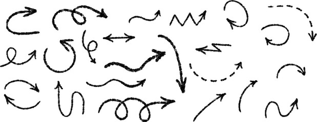 Arrow texture vector set.grunge arrow vector.grunge arrow brus. collection hand drawn arrows.arrow paint stock vector.