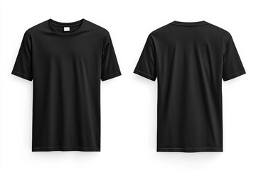 Naklejka premium Black Tshirt Mockup Front and Back Isolated created with Generative AI