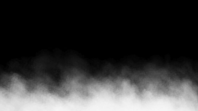 Smoke in slow motion. Fog, smoke moving. Smoke clouds fog overlay floating on black background. Fume effect, vapor, gas, steam, mist. Perfect for your shots. smoke on black
