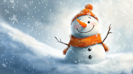 Jolly snowman festive scarf hat