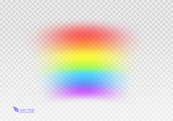 Graphic rainbow with transparent background  Shape arch realistic isolated on white transparent background. Colorful light and bright design element Vector illustration