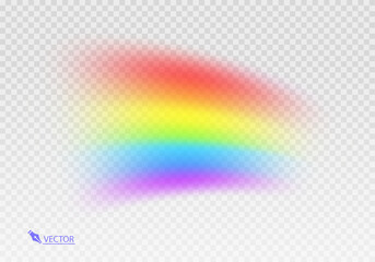 Graphic rainbow with transparent background Shape arch realistic isolated on white transparent background. Colorful light and bright design element Vector illustration