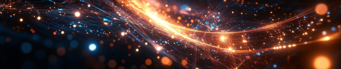 Naklejka premium Futuristic Abstract Geometric Structure with Glowing Wireframe Details and Dynamic Lighting