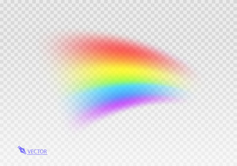 Graphic rainbow with transparent background Shape arch realistic isolated on white transparent background. Colorful light and bright design element Vector illustration