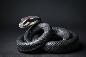 Obraz premium black and white rattlesnake