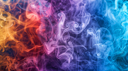 Fototapeta premium Abstract Colorful Smoke Background. Swirling, Ethereal, Vibrant, And Dynamic. Perfect For Design And Graphic Projects.