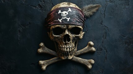 Fototapeta premium skeleton pirate captain caribbean cemetery evil