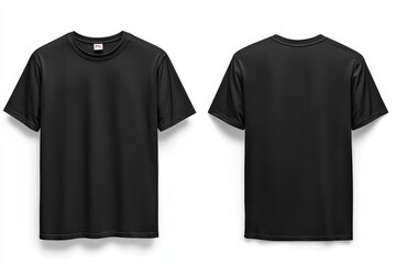 Fototapeta premium Black Tshirt Mockup Front and Back Isolated created with Generative AI