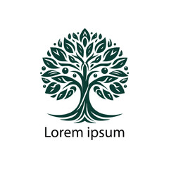 A black and white drawing of a tree with roots in the middle