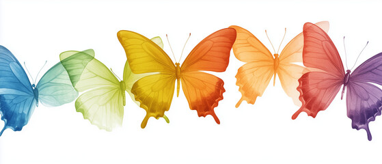 Obraz premium A colorful illustration of butterflies