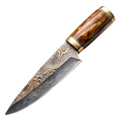 old hunting knife - damascus pattern