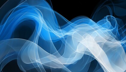 Obraz premium The smoke of blue and white abstract backgroud.
