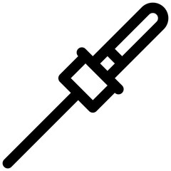 Blood collection needle. Editable stroke vector icon.