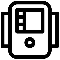 Blood pressure monitor. Editable stroke vector icon.