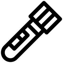 Blood collection tube. Editable stroke vector icon.