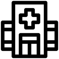 Obraz premium Hospital. Editable stroke vector icon.