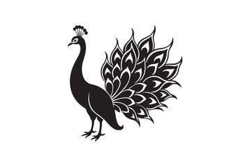 Peacock silhouette vector illustration, Peacock silhouette vector , Peacock silhouette , Peacock silhouette PNG.