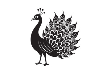 Peacock silhouette vector illustration, Peacock silhouette vector , Peacock silhouette , Peacock silhouette PNG.