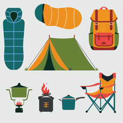 tent icon set
