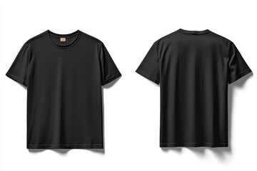 Black Tshirt Mockup Front and Back Isolated created with Generative AI