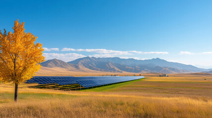 Fototapeta premium Solar panels in power station