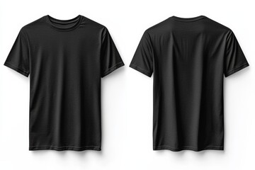 Fototapeta premium Black Tshirt Mockup Front and Back Isolated created with Generative AI