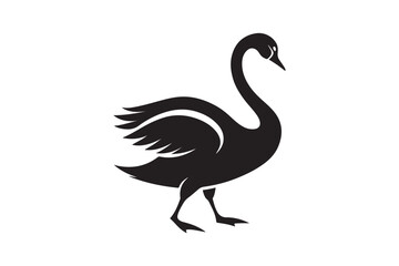 Swan silhouette vector illustration, Swan silhouette vector, Swan silhouette 
