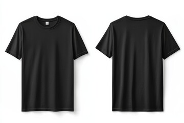 Fototapeta premium Black Tshirt Mockup Front and Back Isolated created with Generative AI