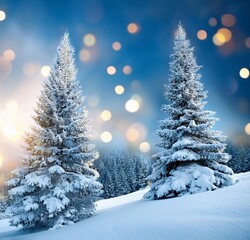 Obraz premium christmas tree in snow