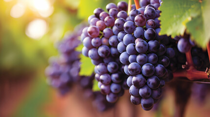 Sun Drenched Vineyard Vibrant Clusters 