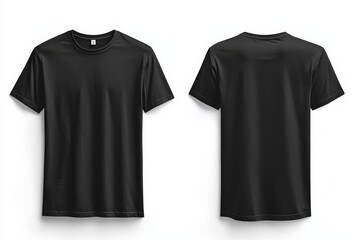 Fototapeta premium Black Tshirt Mockup Front and Back Isolated created with Generative AI