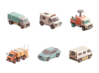 set of cars isolated