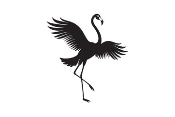 Flamingo silhouette vector illustration, Flamingo silhouette vector, Silhouette 