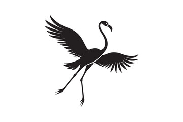 Flamingo silhouette vector illustration, Flamingo silhouette vector, Silhouette 