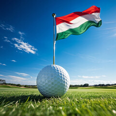 Obraz premium Closeup of Golf Ball on Green Fairway