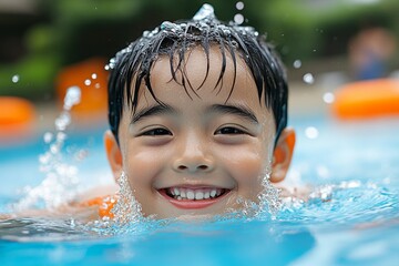 Children in the pool, summer fun, carefree days enjoy the freedom of long summer afternoons spent splashing in the sun