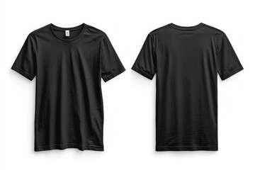 Naklejka premium Black Tshirt Mockup Front and Back Isolated created with Generative AI