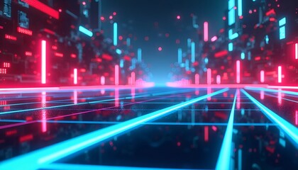 Fototapeta premium Sci-Fi Abstract Background for Advertising, Technology, and Metaverse Showcases