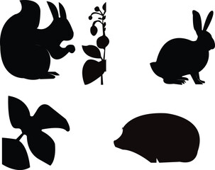 Rabbit silhouette - cut out vector icon Keywords, animal, speed, symbol