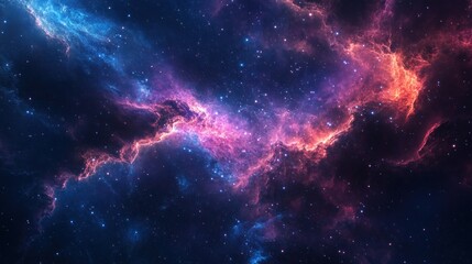 Stars and nebula in outer space, constellation galaxy in Universe, cosmos background