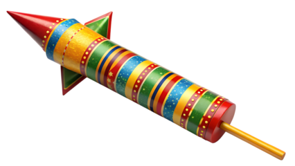 Vibrant firework readied for celebration!, cut out transparent