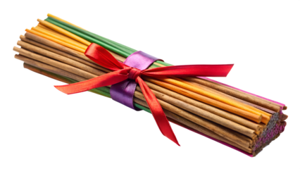 Gift-ready colorful incense sticks, cut out transparent
