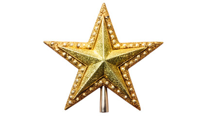 Gold star ornament for festive cheer, cut out transparent