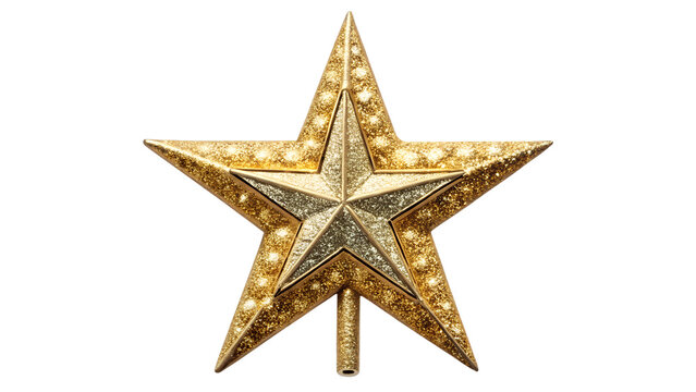 Golden star ornament for holiday cheer, cut out transparent - Powered by Adobe