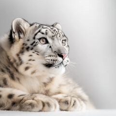 Naklejka premium Snow Leopard Isolated