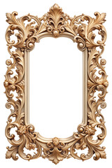 Intricately carved vintage frame, cut out transparent