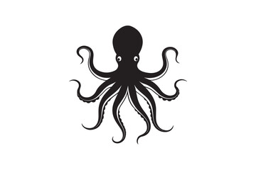 Octopus silhouette vector, Octopus silhouette vector illustration, Octopus silhouette