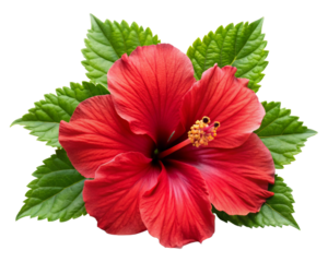 Red Hibiscus Flower Plant Collection: High-Quality Images with Transparent Background