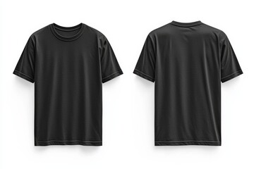 Naklejka premium Black Tshirt Mockup Front and Back Isolated created with Generative AI
