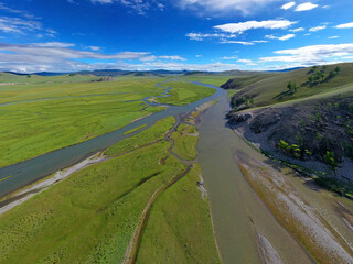 The valley of the Egiin Gol river flowing out of the lake Chövsgöl núr (Khövsgöl), Khövsgöl and Bulgan aimags in northern Mongolia © Pecold